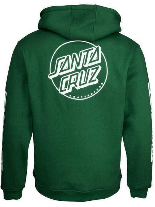 Santa Cruz Men's Sweatshirt with Hood and Pockets Green