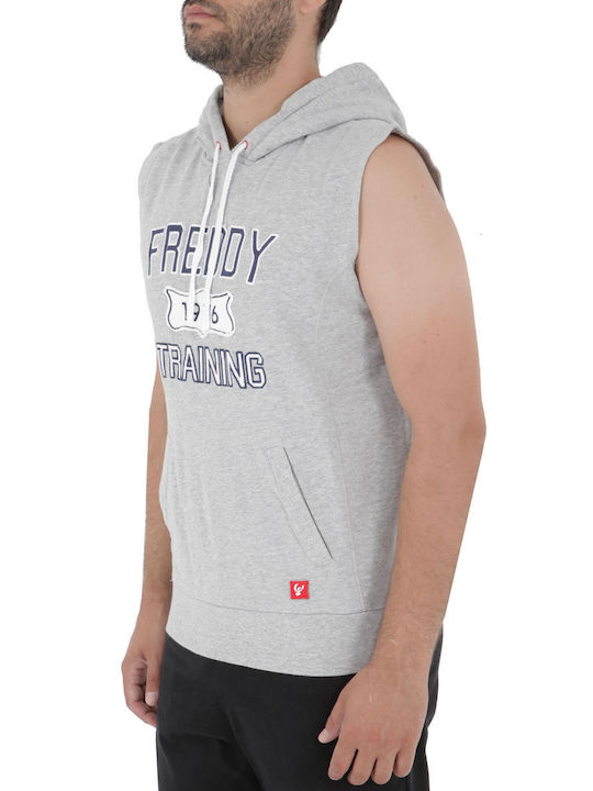 Freddy Men's Sweatshirt with Hood and Pockets Gray