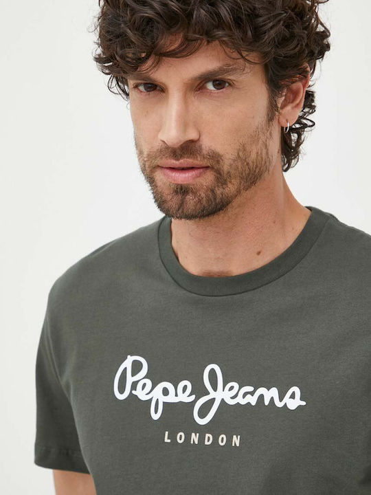 Pepe Jeans Eggo Herren T-Shirt Kurzarm Khaki