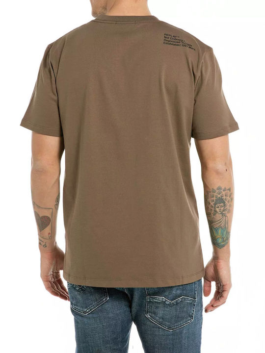 Replay Men's Short Sleeve T-shirt Brown