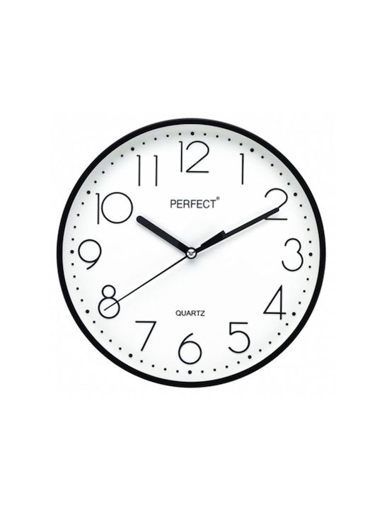 Wall Clock Plastic Black Ø22cm