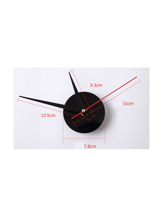 Wall Clock Sticker Plastic Black Ø50cm