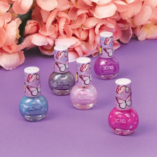 Make It Real Butterfly Glitter Παιδικά Μανό 5τμχ