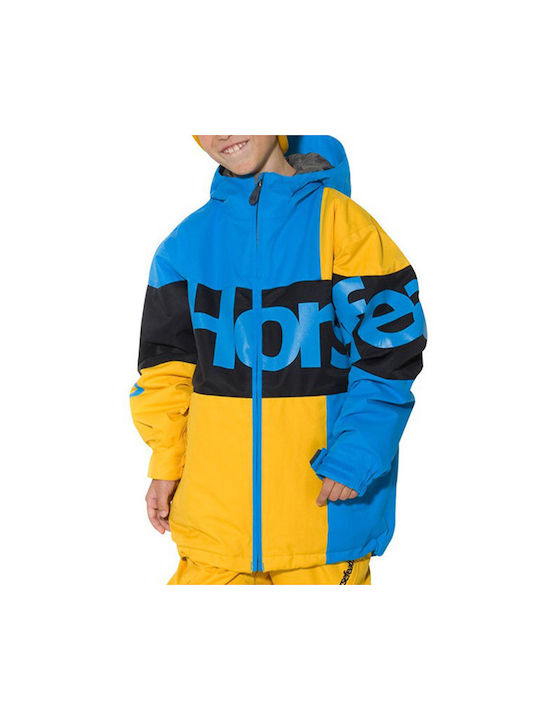 Horsefeathers Waterproof Kids Sports Jacket Short with Hood Blue