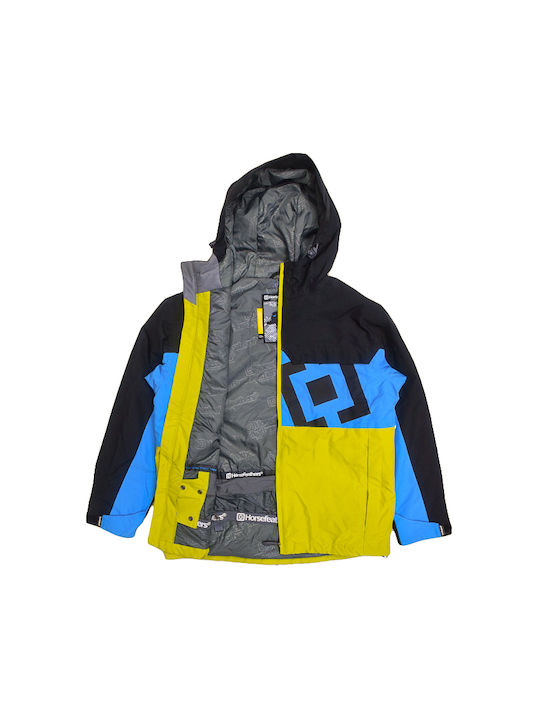 Waterproof Kids' Sports Jacket Short with Hood Multicolour