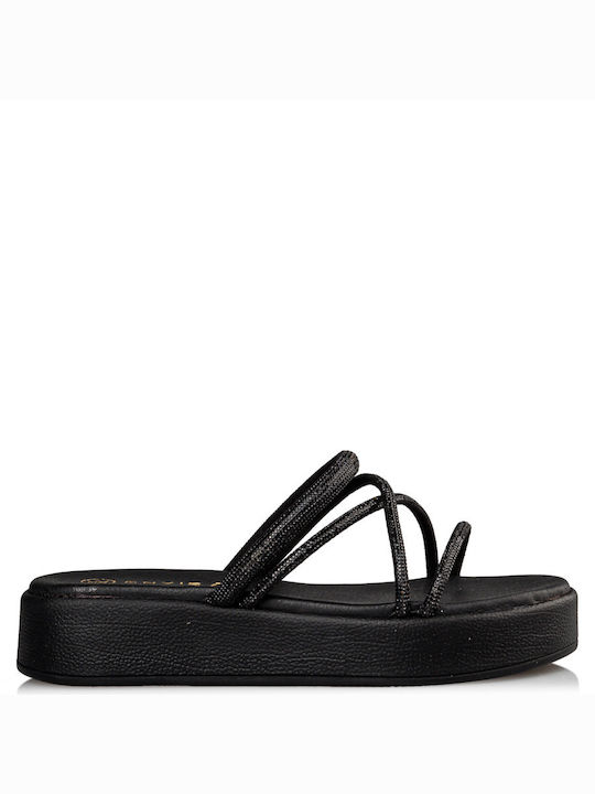 Envie Shoes Flatforms Women's Sandals Black