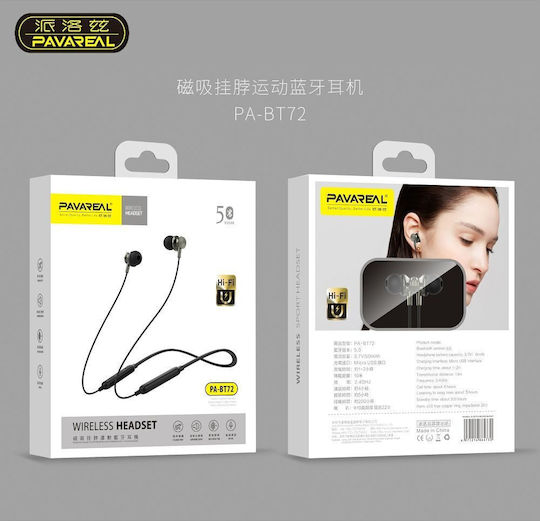 Pavareal PA-BT72 In-ear Bluetooth Handsfree Ακουστικά Μαύρα