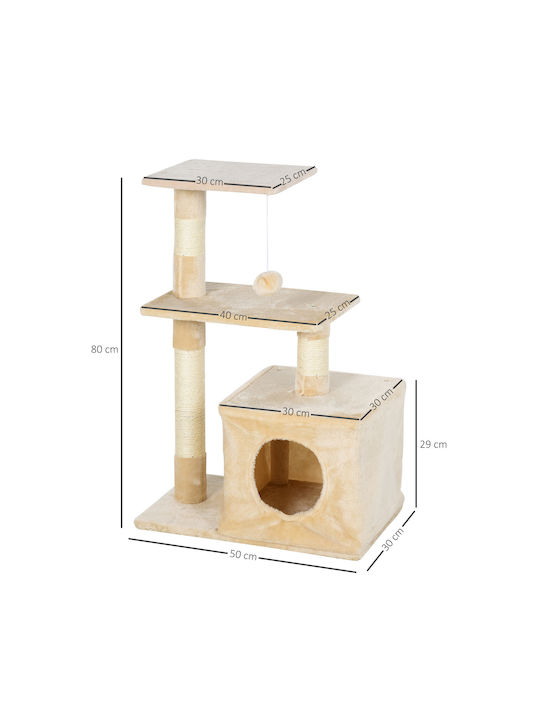 Pawhut Kratzbaum Beige 50x30x80cm