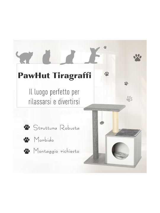 Pawhut Scratching Post Cat Trees Gray 2 levels 59x39x62cm