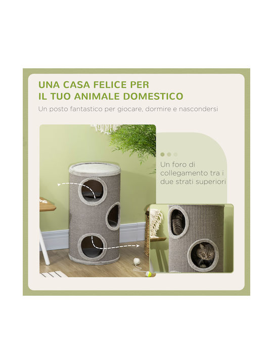 Pawhut Stâlp pentru zgâriat pisici Gri 38x38x70cm