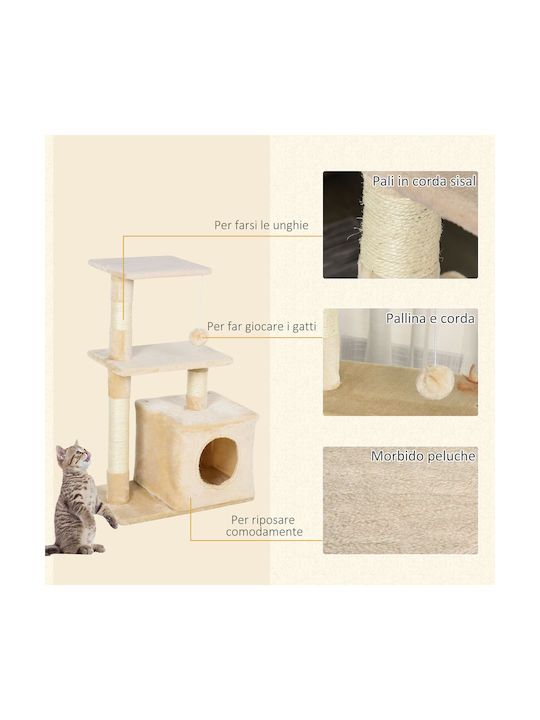 Pawhut Kratzbaum Beige 50x30x80cm