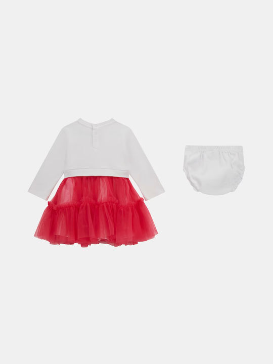 Guess Kids Dress Set with Accessories Tulle Long Sleeve Pink