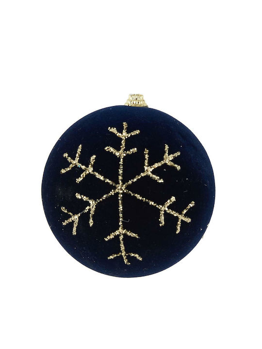 Weihnachtshänger Kugel Ornament Blau mit Goldstaub 10cm