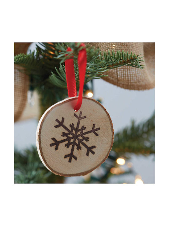 Christmas Wooden Label Ornament Beige