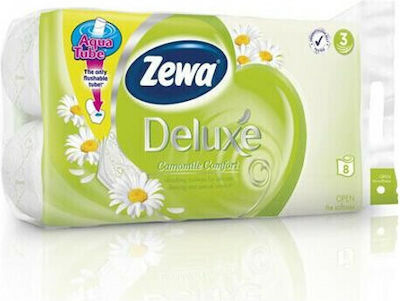 Zewa Deluxe Χαρτί Υγείας Χαμομήλι 3φύλλων 8άρι 0,728kg