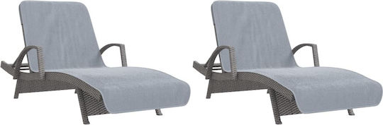 vidaXL Set 2 Hotel Pool and Beach Towels 200x75 cm 400gsm Gray