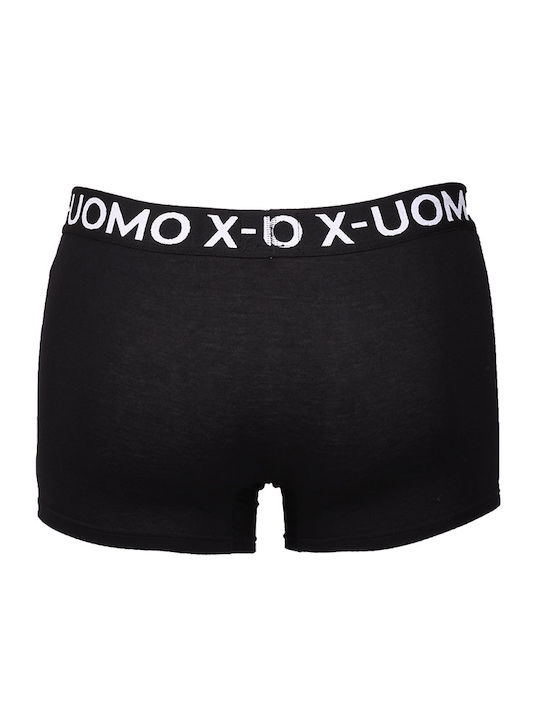 Uomo Herren Boxershorts Schwarz 2Packung