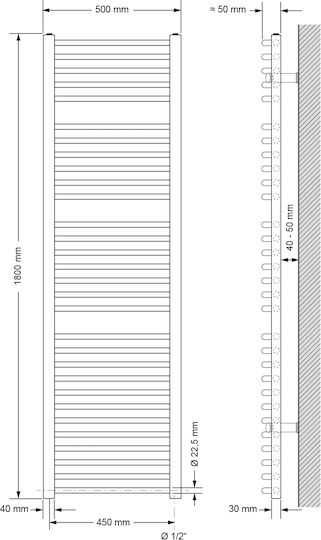 ECD Germany Електрическа закачалка за кърпи 900W 180x50см Сив