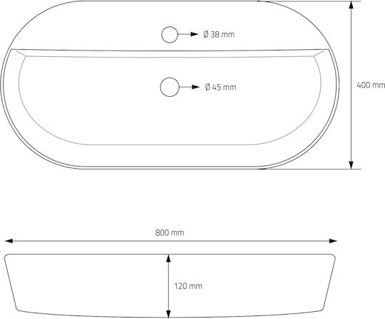 ML-Design Надеждна мивка Керамика 80x40x12см Бял