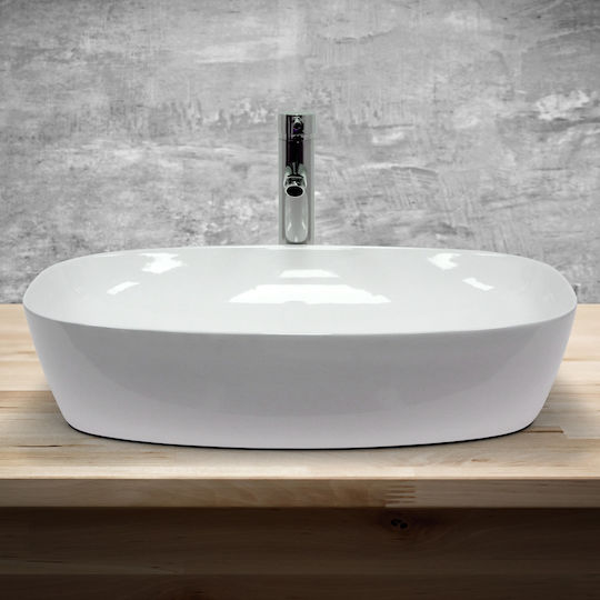 ECD Germany Countertop Sink Ceramic 60.5x38x14cm White