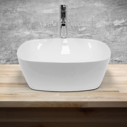 ECD Germany Countertop Sink Ceramic 40.5x40.5x14cm White