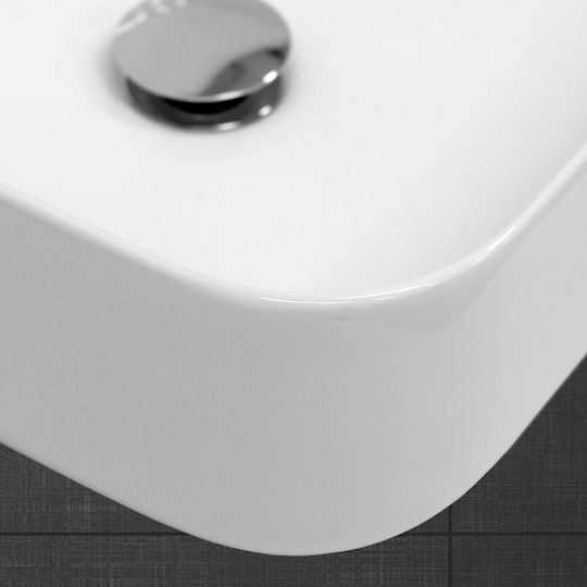 ECD Germany Deasupra Blatului Chiuvetă Ceramică 39x39x14cm Alb