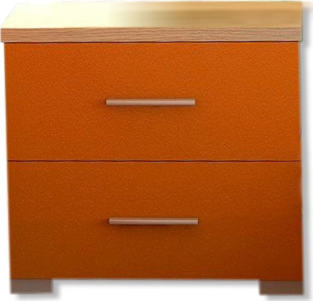 Wooden Kids Bedside Table Νο.7 Oak-Orange 50x34x48cm