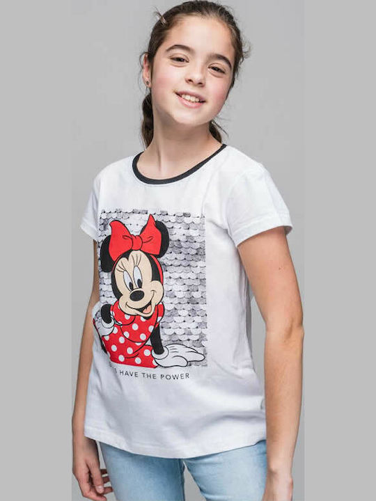 Kids Top White Minnie Mouse