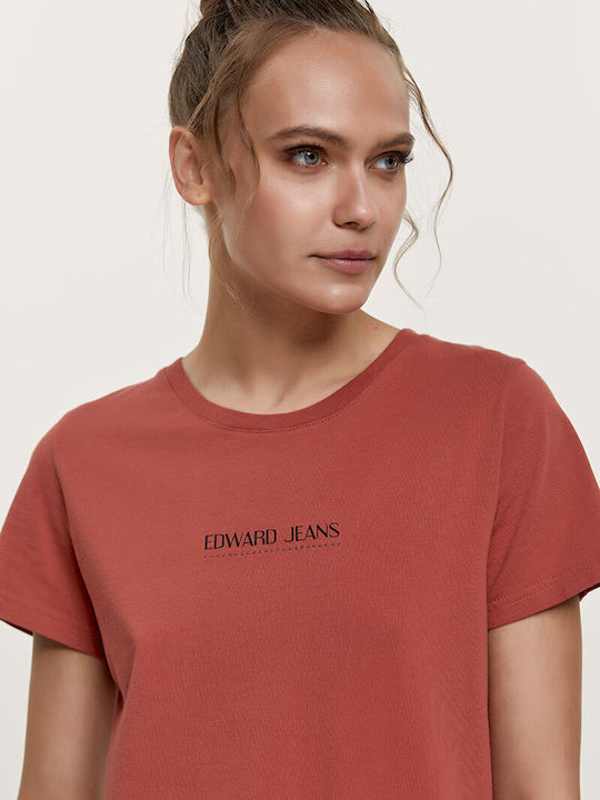 Edward Jeans Γυναικείο T-shirt Πορτοκαλί