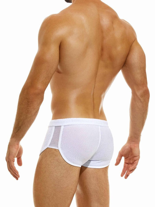 Modus Vivendi Herren Badehose Slip Weiß Monochrom