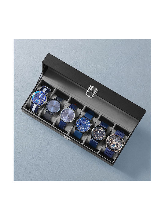 Songmics Wooden Case with transparent lid for 6 watches in Black color JWB06BK Songmics Wooden Case with transparent lid for 6 watches in Black color JWB06BK