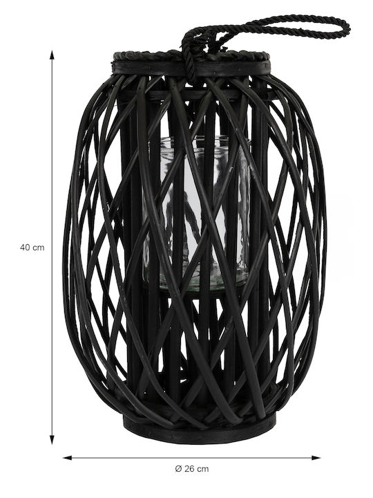 ECD Germany Χριστоулгенски свещи и свещници Стъклен Свещ Черен 26x40см.