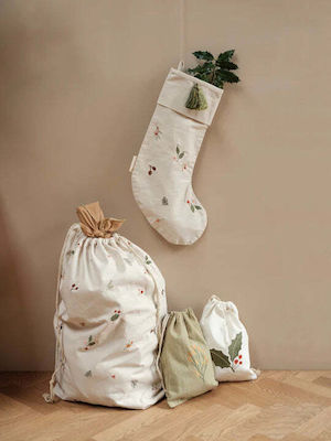 Fabelab Fabric Christmas Pouch for Gift White 23x30cm.