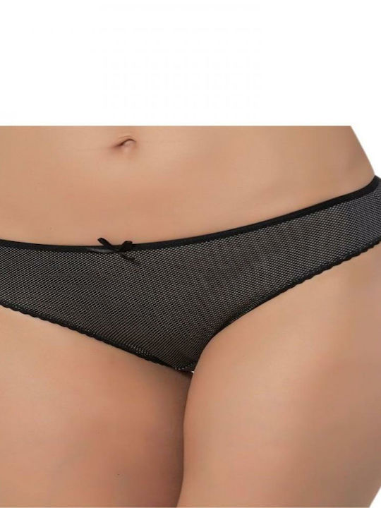 Sexen Βαμβακερά Γυναικεία Slip 2Pack με Δαντέλα Μαύρα