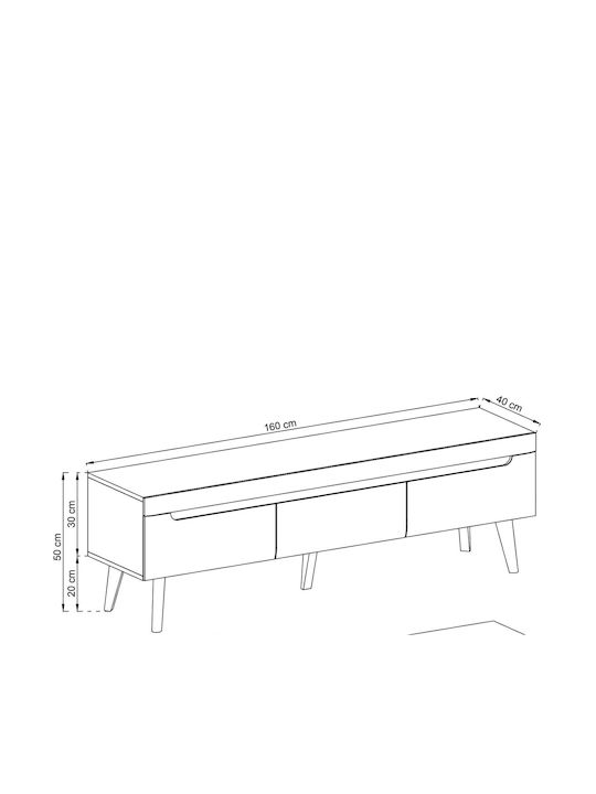 Έπιπλο Τηλεόρασης Μπεζ Μ160xΠ40xΥ50cm