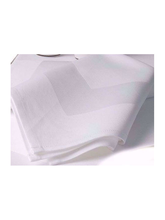 Le Blanc Checkered Cotton Satin Band Line White 53x53cm