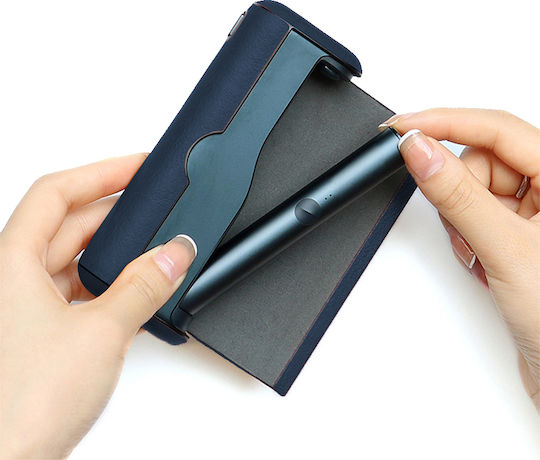 Θήκη PU Leather Shell για IQOS Iluma Prime Μπλε Σκούρο