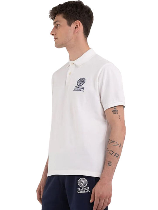 Franklin & Marshall Men's Short Sleeve Blouse Polo White