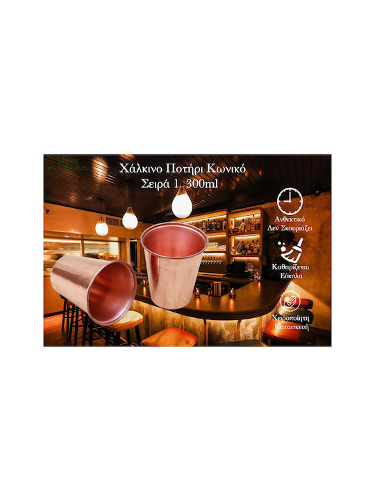 Copper Water / Cocktail/Drinking Glass 300ml Rose Gold