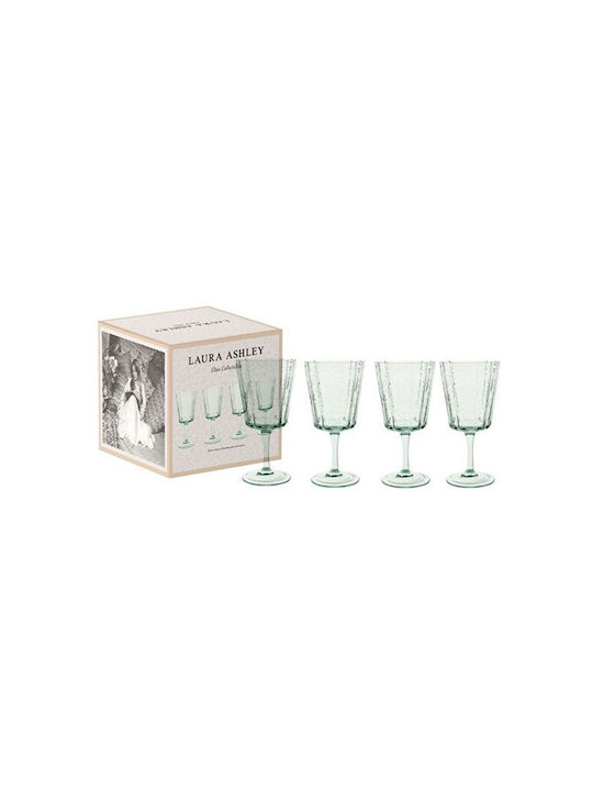 Laura Ashley Set de Pahare pentru apa din Sticlă în Culoare Verde 380ml 4buc