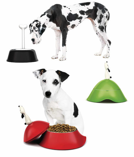 Alessi Stainless Steel Bowl Food & Water for Dog 600ml 22.7cm in Black Color