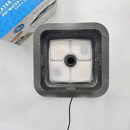 Fântâna Automată de Apă din Plastic ABS pentru Câine și Pisică 2.5lt 19x19x12cm