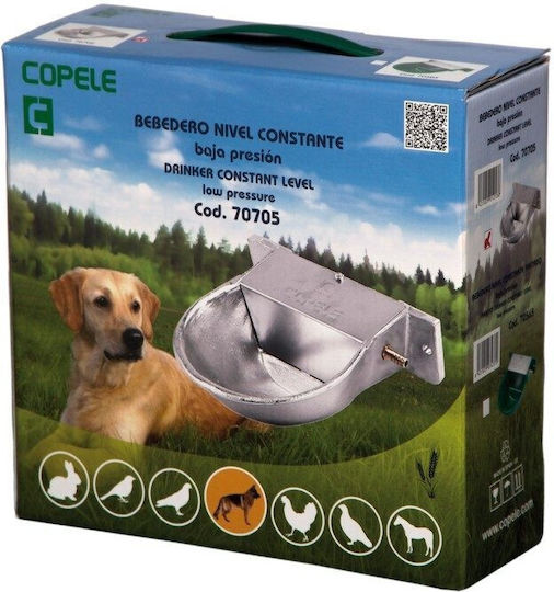 Copele Automatisch Verzinkt Wasserspender für Hund in Silber Farbe
