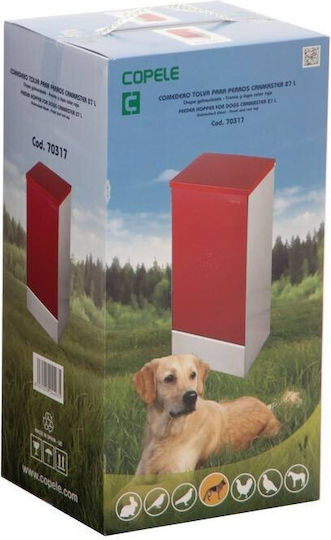 Copele Can Verzinkt Futterspender für Hund & Katze 10lt in Rot Farbe