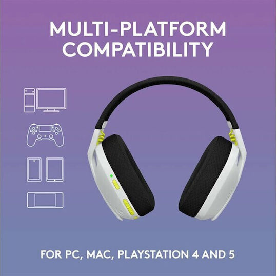 Logitech Wireless Combo G435 & G305 Over Ear Gaming Headset με σύνδεση Bluetooth / USB White/Lime