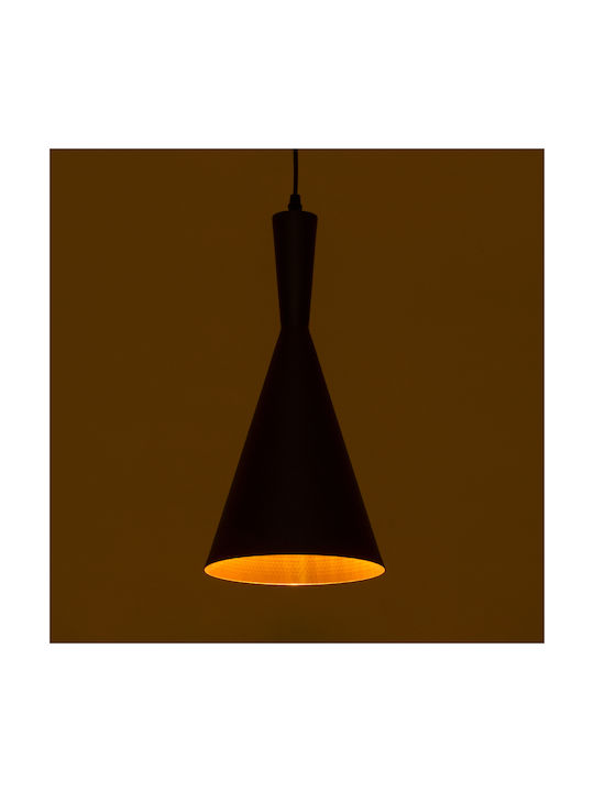 GloboStar Shanghai Ceiling Light Black Bell with E27 Socket 19x38x38cm