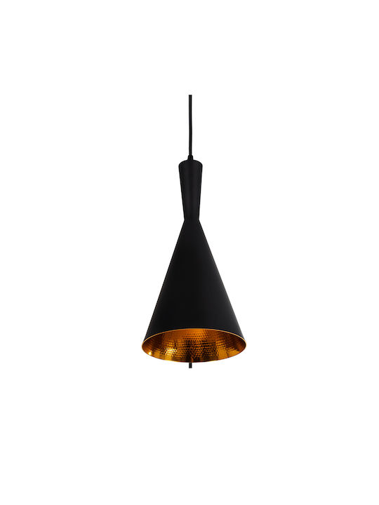 GloboStar Shanghai Ceiling Light Black Bell with E27 Socket 19x38x38cm