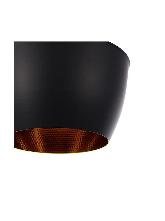 GloboStar Shanghai Black Bell Ceiling Light with E27 Socket 24x30x30cm