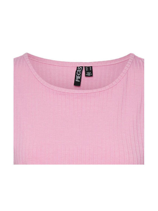 Pieces Damen Sommer Crop Top Ärmellos Rosa