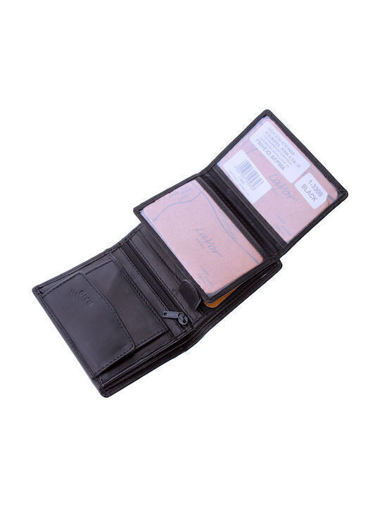 Leather Men's Wallet Cards with RFID Blue
